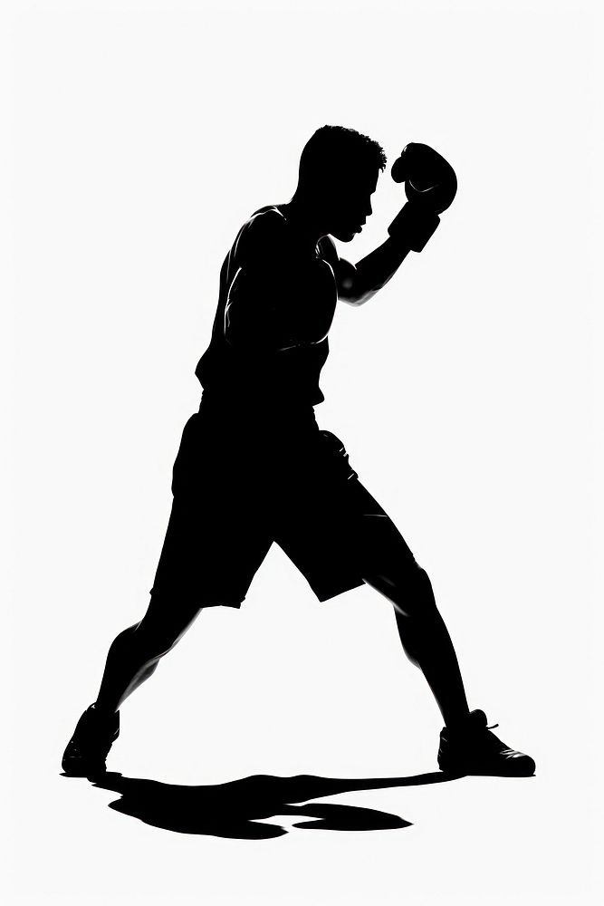 Boxing silhouette clip art punching sports adult.