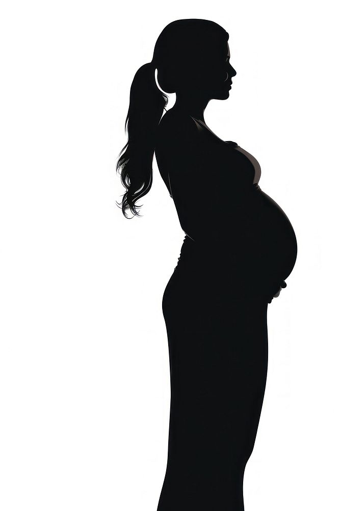 Pregnant woman silhouette clip art backlighting adult white background.