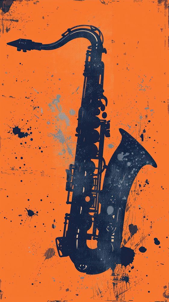 Silkscreen of a saxophone transportation performance saxophonist.