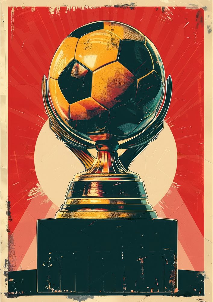Football movie 1980s trophy sports poster.