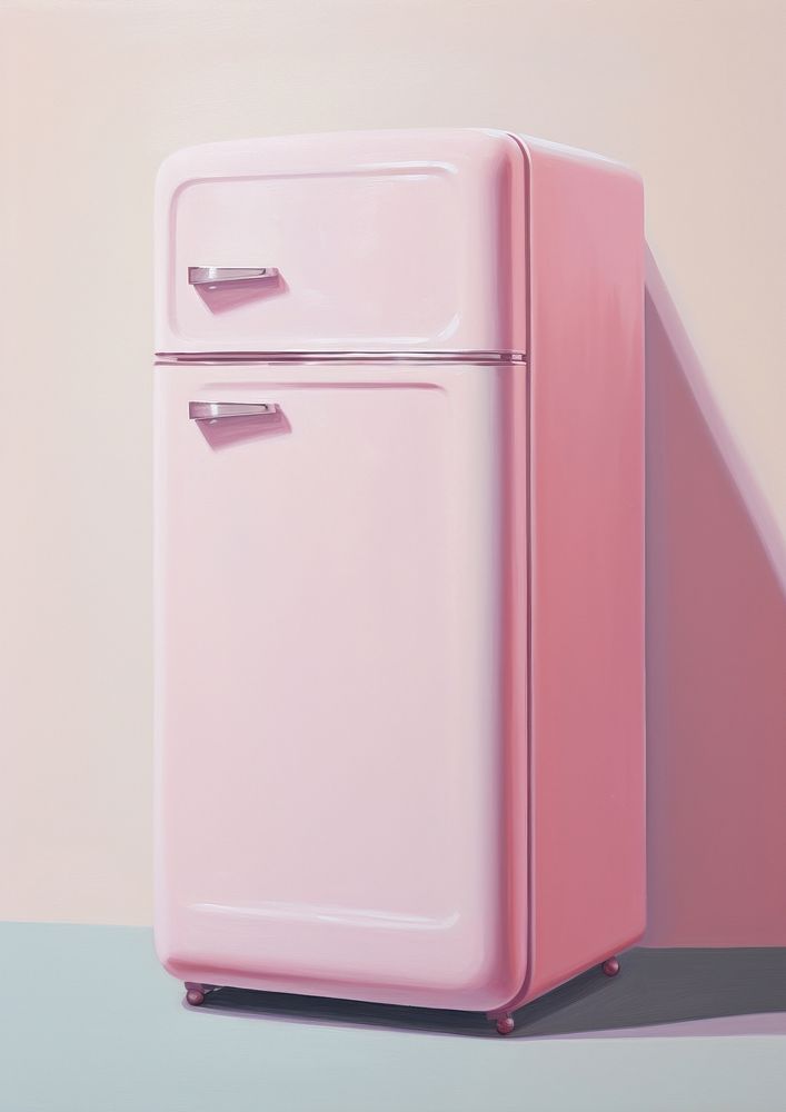 Close up on pale a fridge refrigerator furniture appliance.