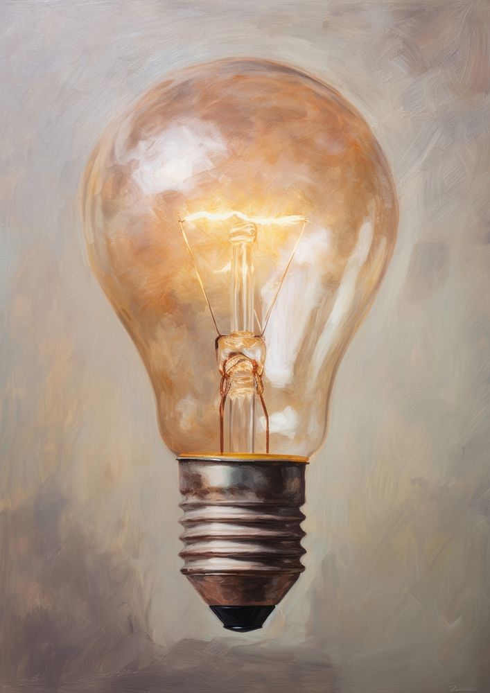 Close up on pale a light bulb lightbulb painting electricity.
