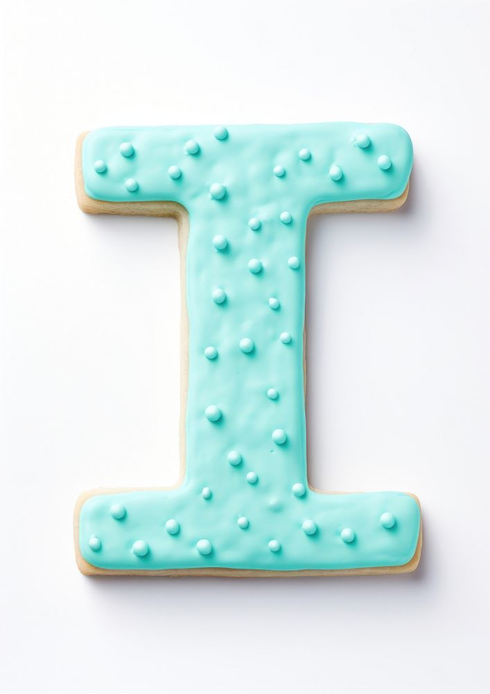Icing turquoise dessert cookie.