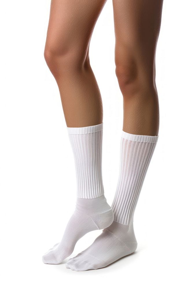 Plain white sock exercising footwear portrait.