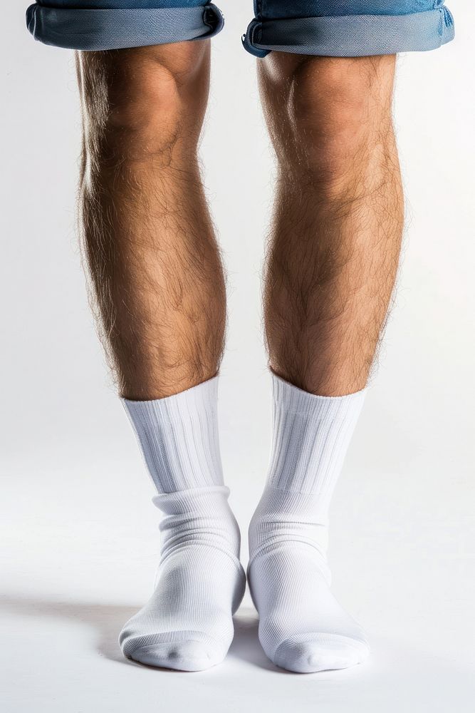 Crew plain white sock exercising footwear portrait.