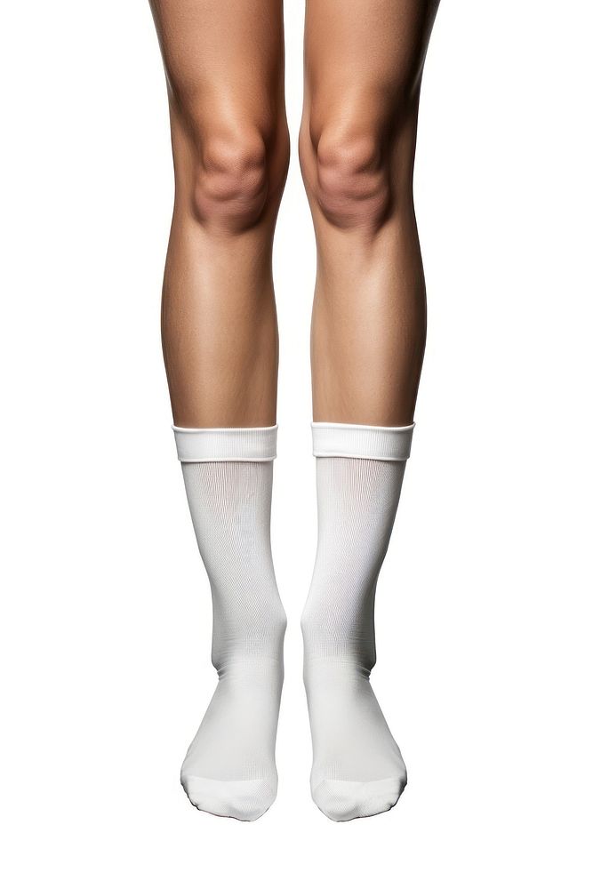 Knee plain white sock pantyhose underwear footwear.