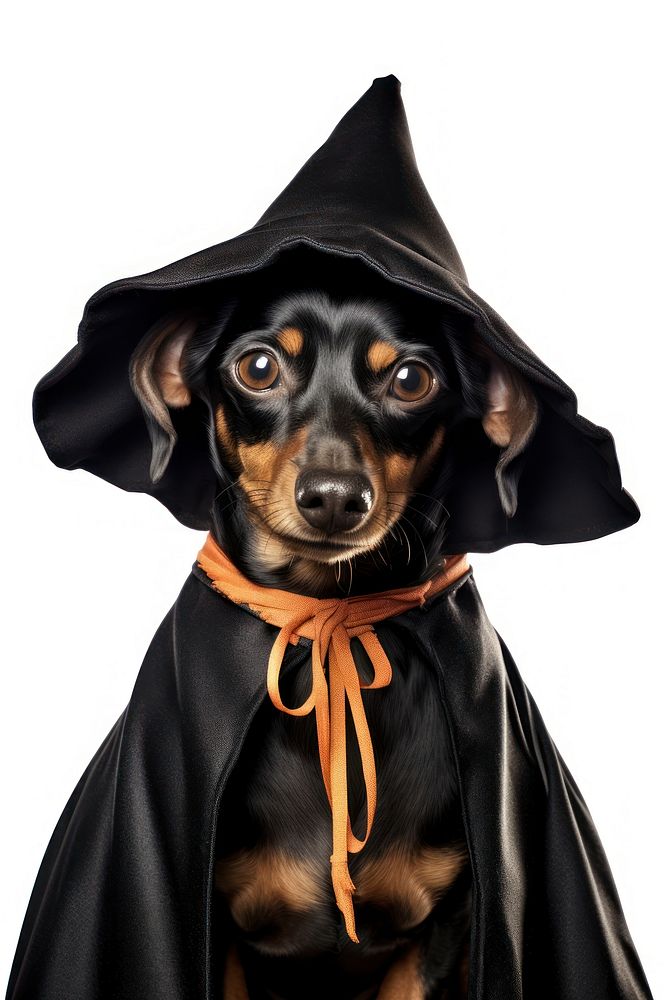 Witch suit Dog portrait animal.