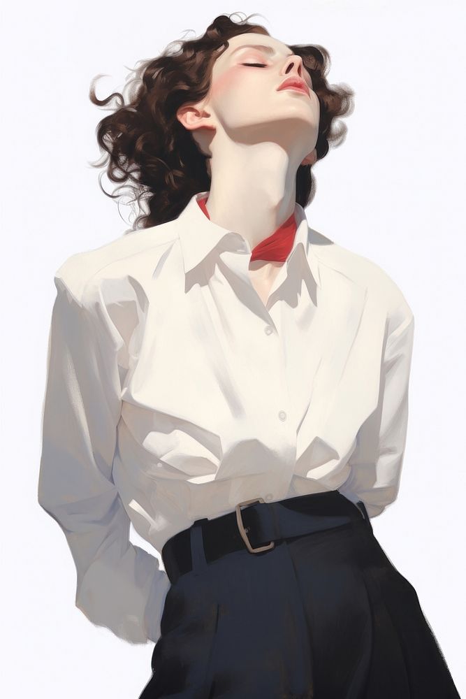 Woman fashion blouse sleeve shirt.