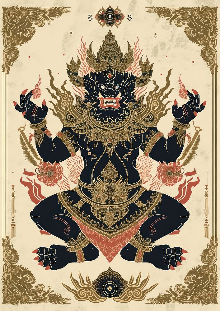 Thai traditional style tarot Rahu Free Photo Illustration - rawpixel