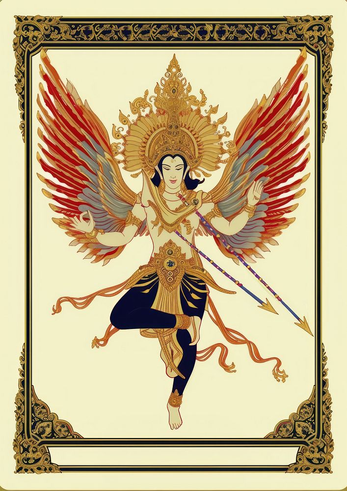 An thai traditional angel gold representation spirituality.