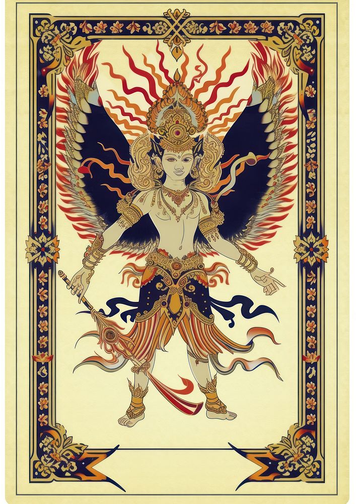 An thai traditional angel tapestry art representation.