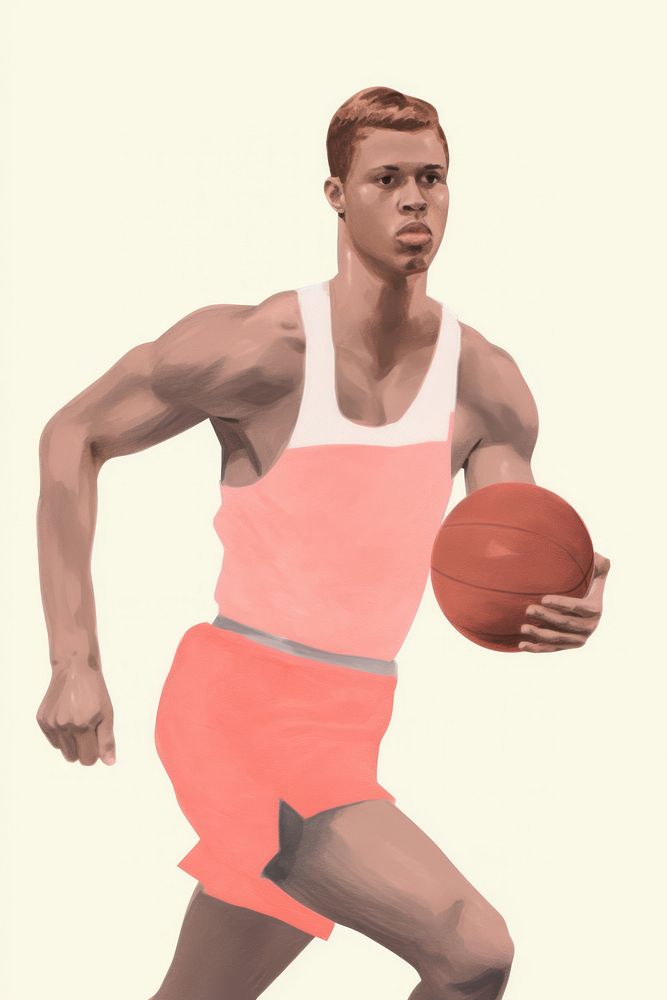 A basketball player sports adult men.