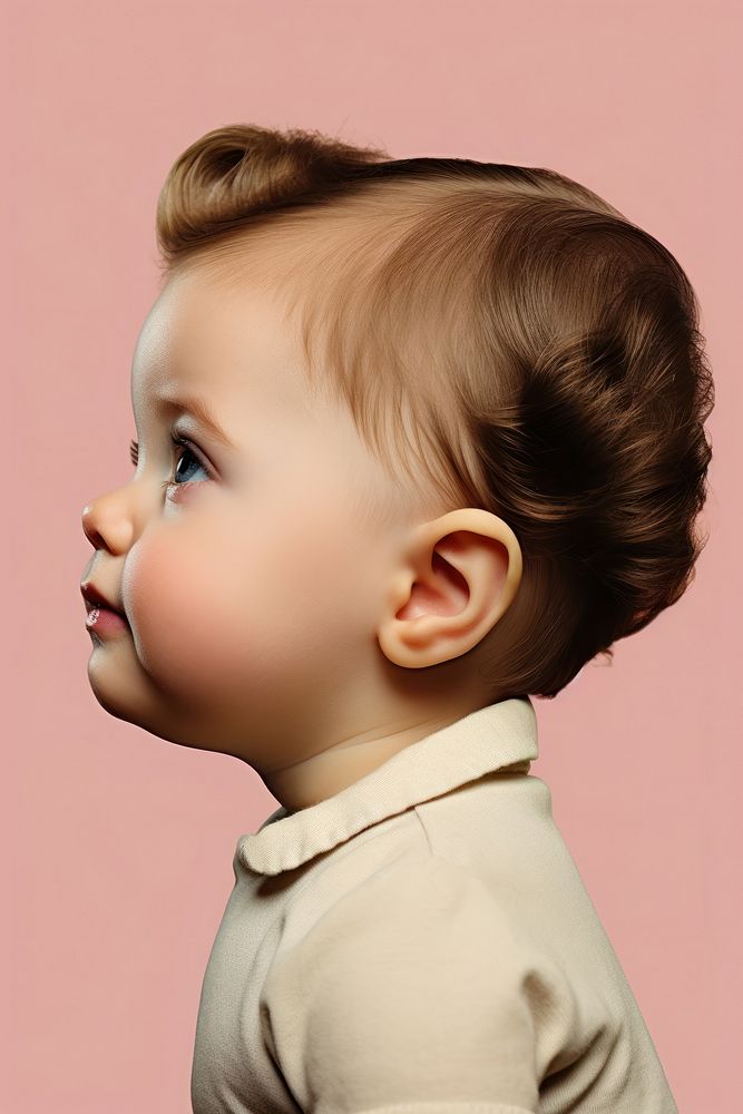 Baby side portrait profile photo contemplation photography.