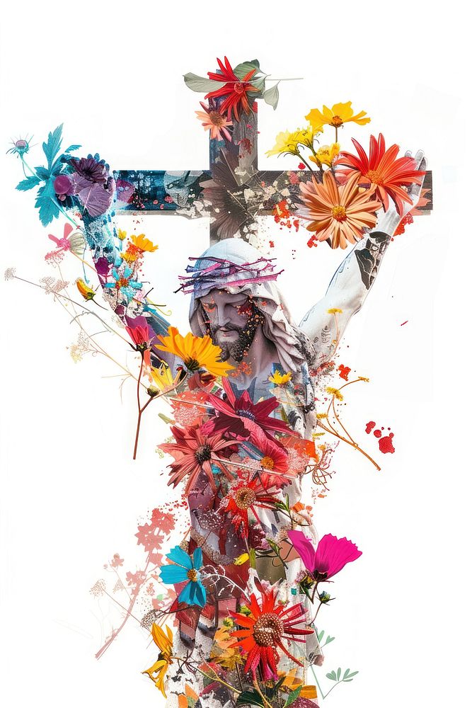 Flower Collage Jesus flower cross blossom.