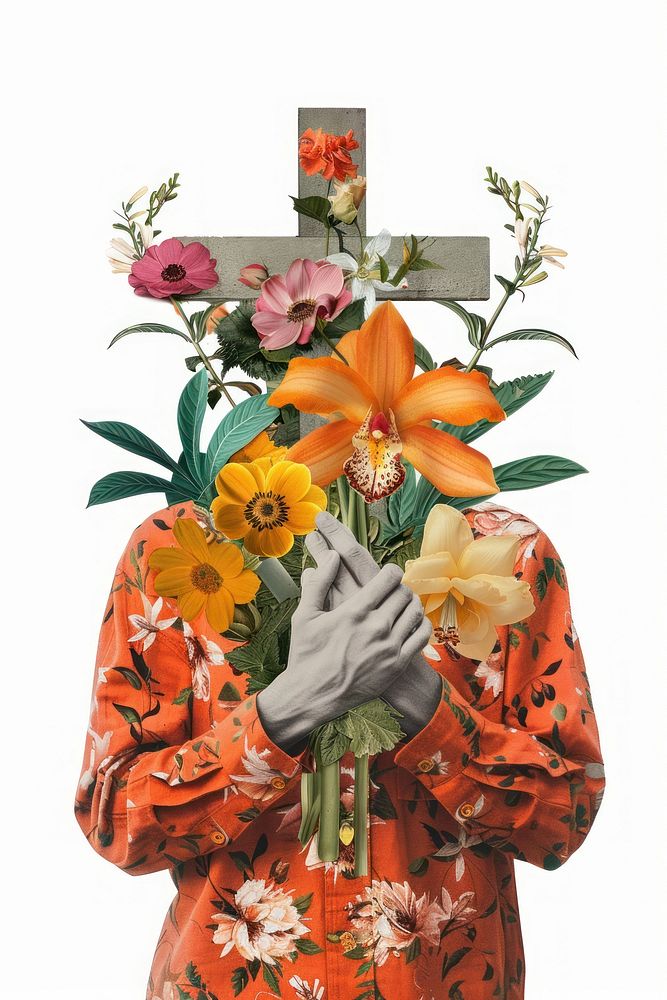 Flower Collage man flower cross clothing.