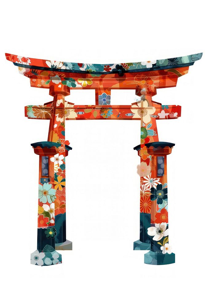 Flower Collage Torii gate torii architecture machine.