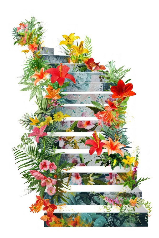 Flower Collage stairs shaped pattern flower asteraceae.