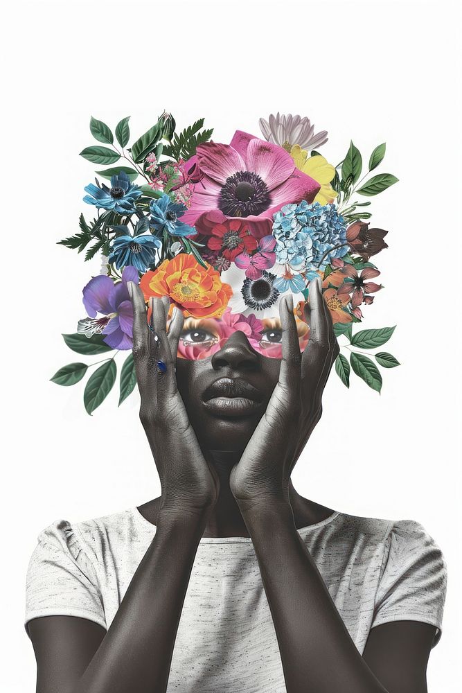 Flower Collage black girl flower photography portrait.