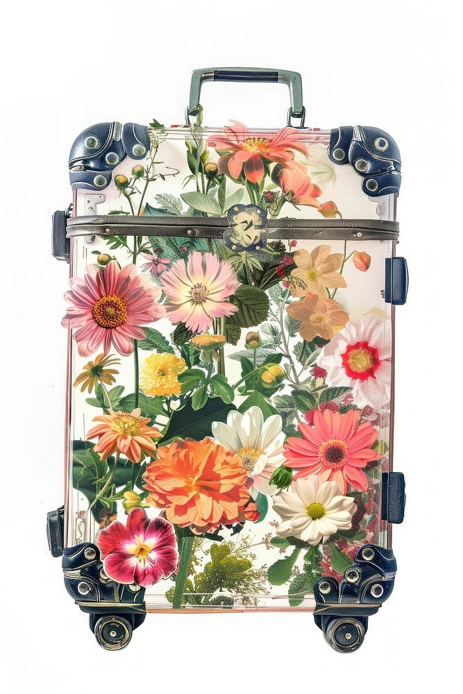 Flower Collage Luggage shaped luggage flower suitcase.
