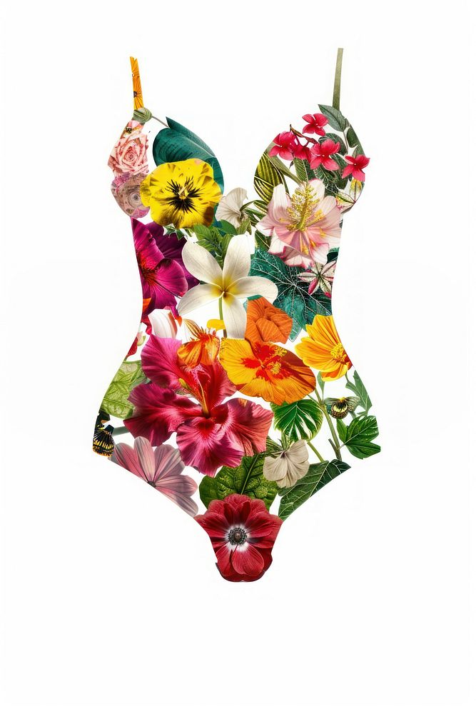 Flower Collage swim costume pattern flower christmas.