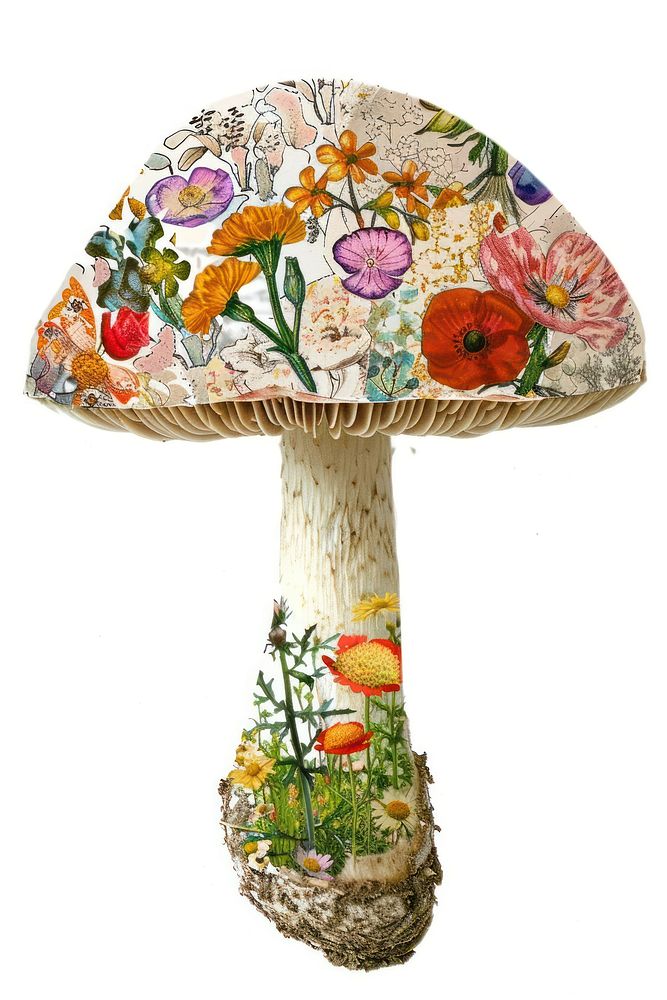 Flower Collage Mushroom mushroom amanita agaric.