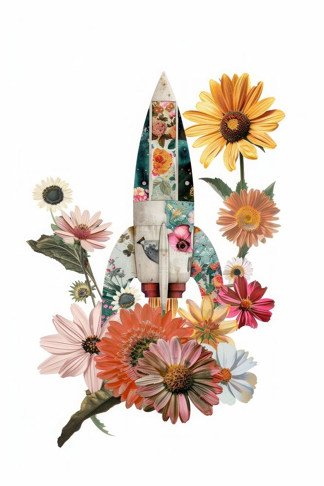 Flower Collage Rocket flower asteraceae recreation.