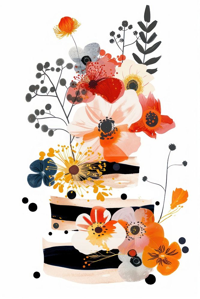 Flower Collage Pancakes pattern flower graphics.