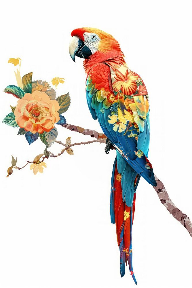 Flower Collage Parrot parrot animal macaw.