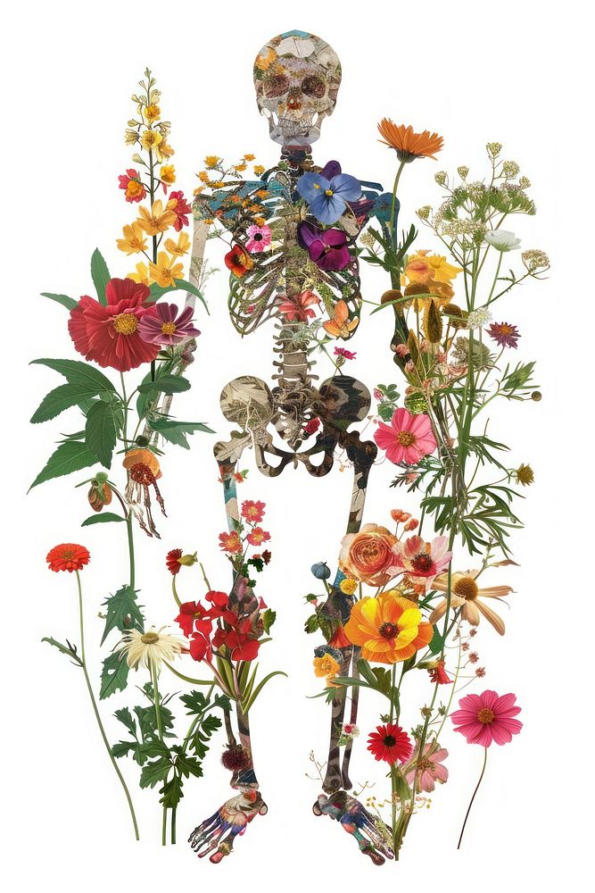 Flower Collage Skeleton skeleton pattern flower.