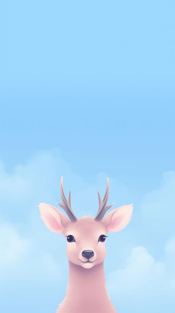 Deer selfie cute wallpaper cartoon animal deer.