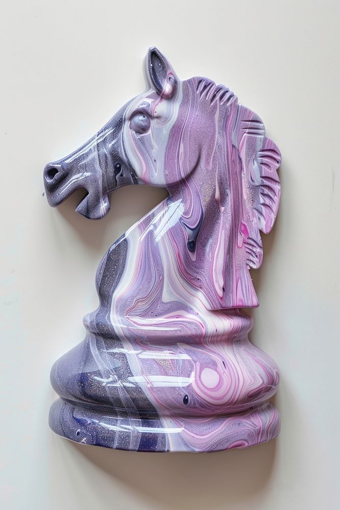 Acrylic pouring Chess wildlife purple animal.