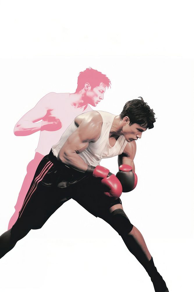 A person playing kick boxing sports punching men.