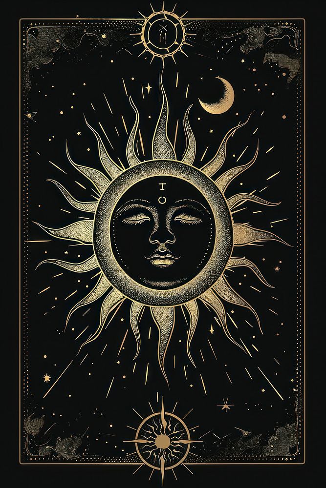 The sun tarot logo art advertisement accessories.