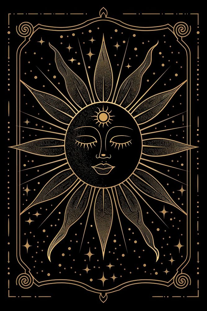 The sun tarot logo art accessories blackboard.