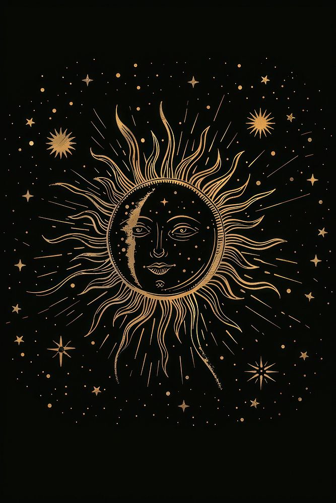 The sun tarot logo art blackboard fireworks.