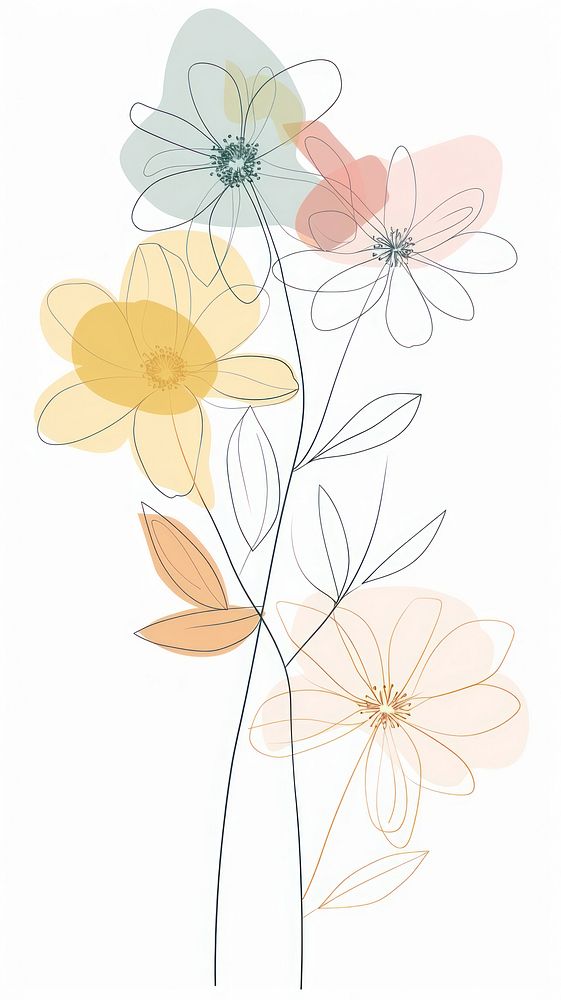 Flower dotted single line illustrated asteraceae chandelier.