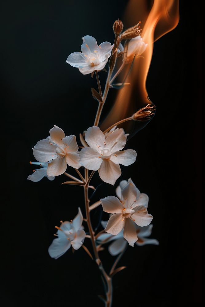 White wildflower fire blossom plant.