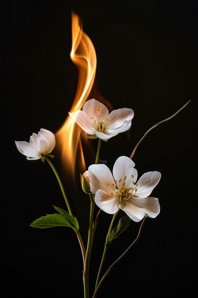White wildflower fire blossom anemone.