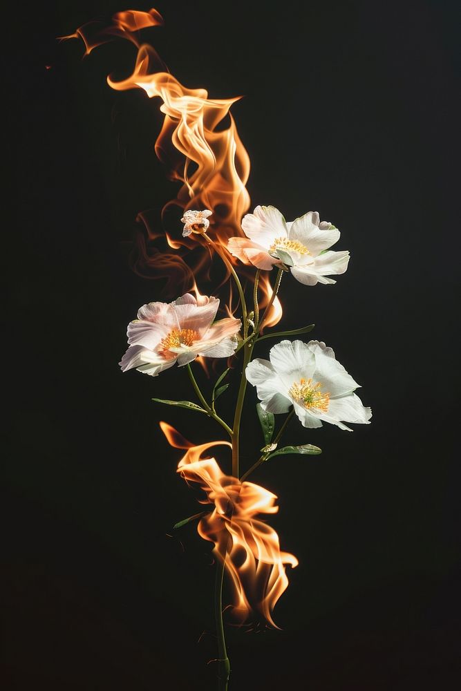 White wildflower flame fire blossom.