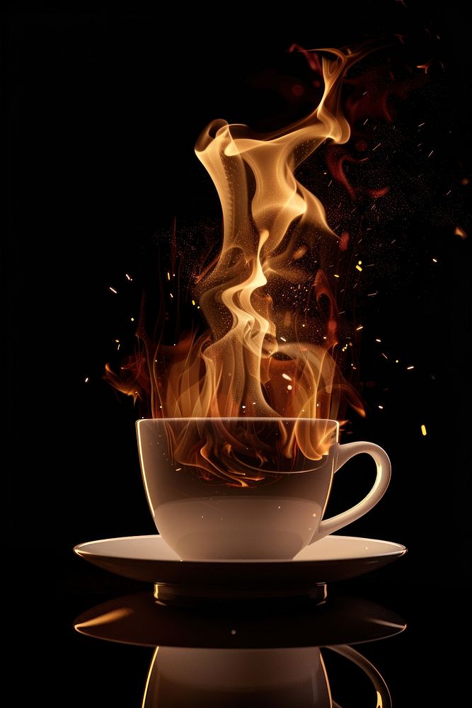 Coffee flame fire beverage.