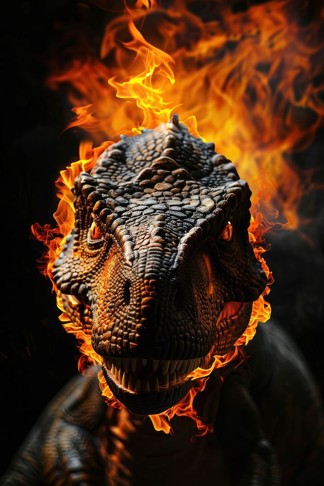 Dinosaur flame fire bonfire.
