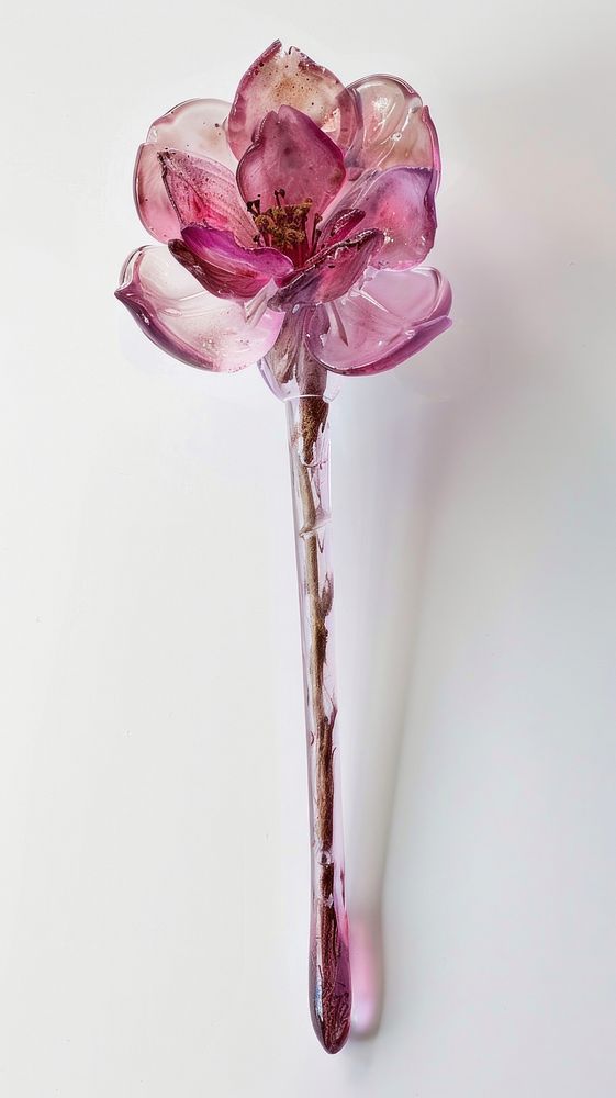 Flower resin magic wand shaped blossom person plant.