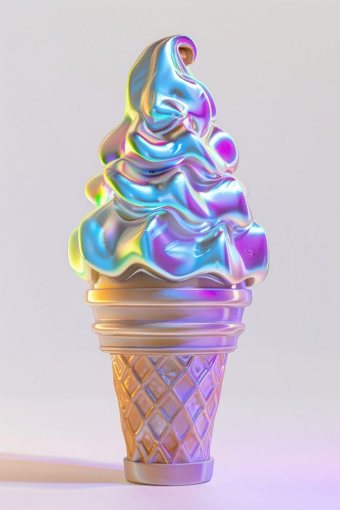 3d render of soft serve ice cream cone dessert bottle shaker.