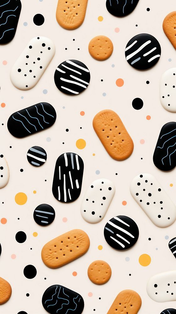 Wallpaper cookies abstract pattern confectionery outdoors.
