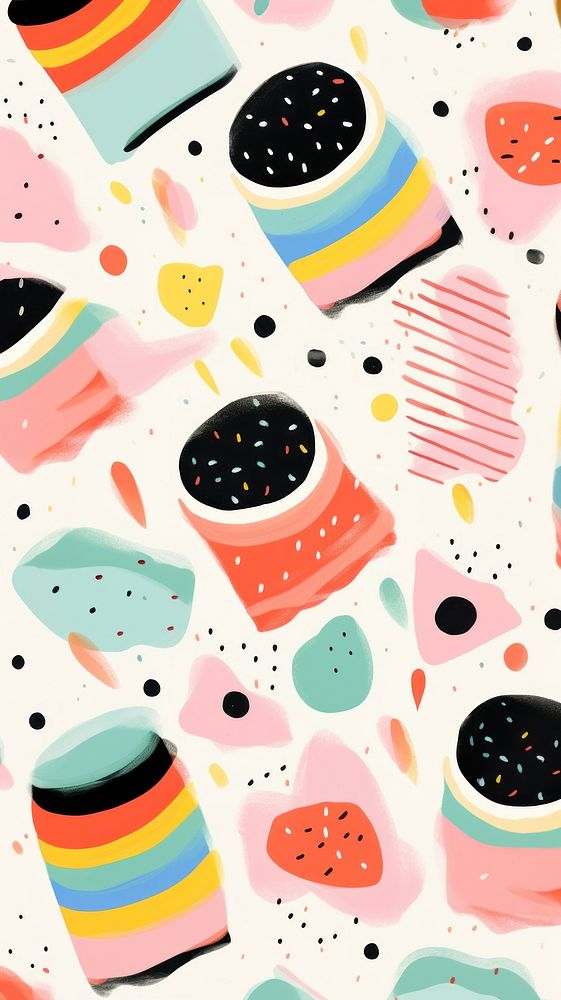 Wallpaper cute cakes abstract pattern clothing outdoors.