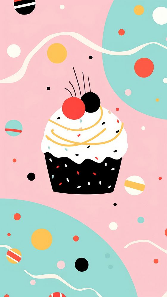 Wallpaper cute cakes abstract pattern outdoors cupcake.