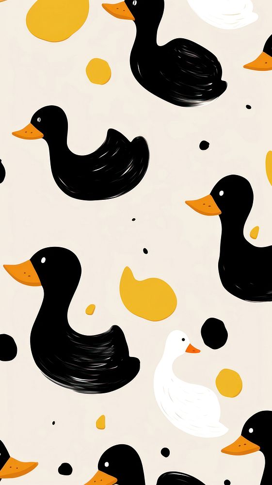 Wallpaper cute ducks abstract silhouette waterfowl outdoors.