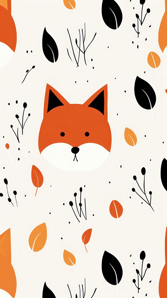 Wallpaper cute foxes abstract pattern graphics outdoors.