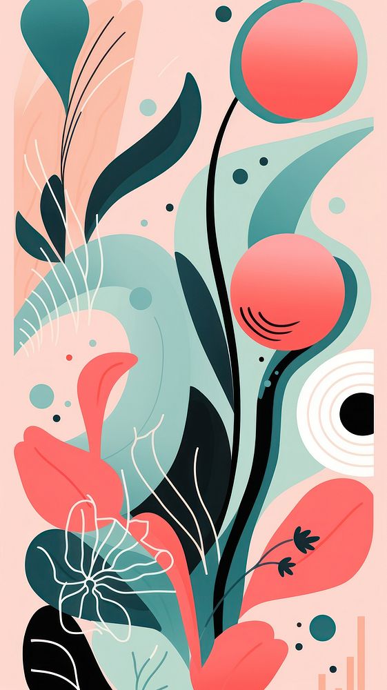Wallpaper garden abstract graphics painting pattern.