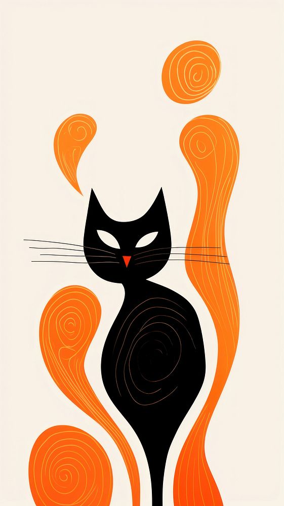 Wallpaper orange cat abstract animal mammal female.
